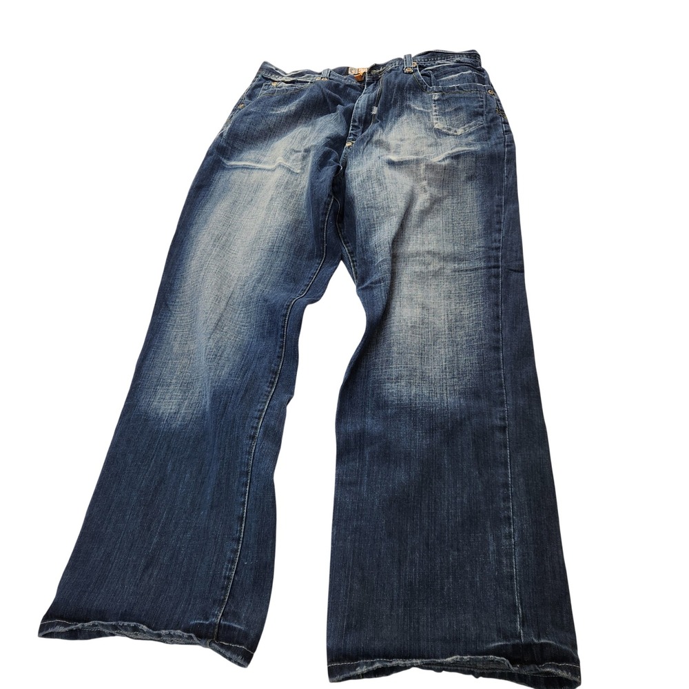 Akademiks Mens Jeans‎ 38x36 Blue Denim Embroidered Baggy Hip Hop Y2K A38P36 ENZ